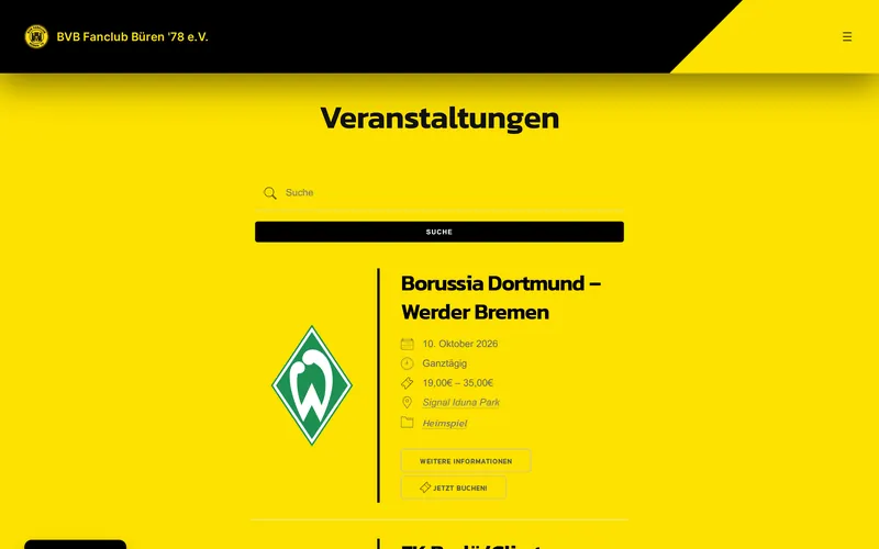 Ticketsystem des BVB-Fanclubs Büren ’78 am Bildschirm