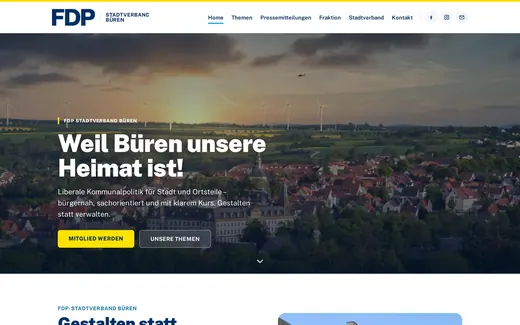 Website des FDP-Stadtverbands Büren