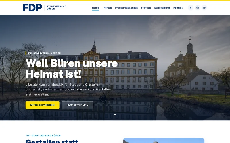 Website des FDP-Stadtverbands Büren
