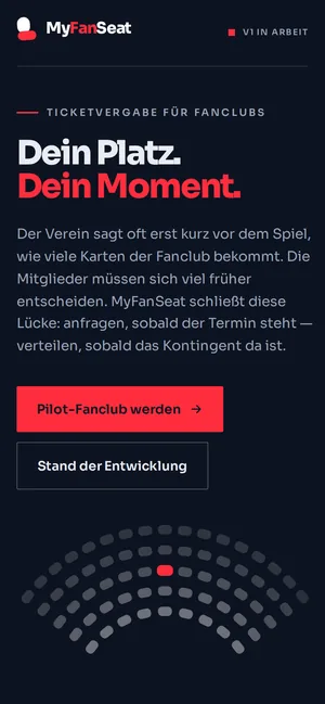 Website von MyFanSeat auf dem Handy