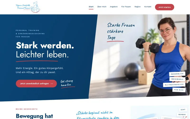 Website von Tatjana Stötefalke Personal Training am Desktop
