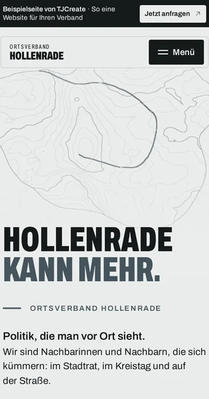 Die Partei-Demo am Handy: Startseite des Ortsverbands